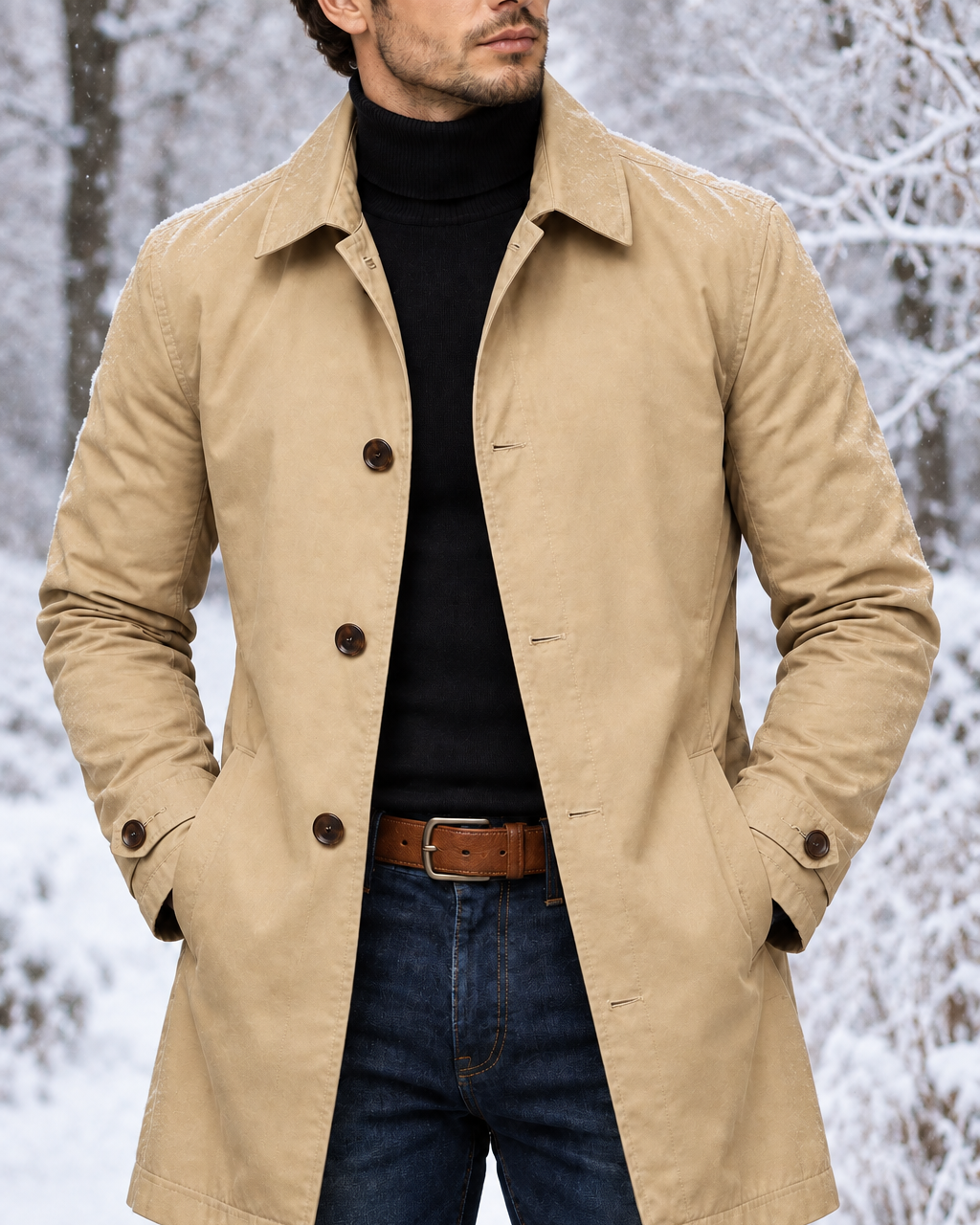 Men's Tailored Coat – Weather Protection, Classic Cut, Office & City Wear