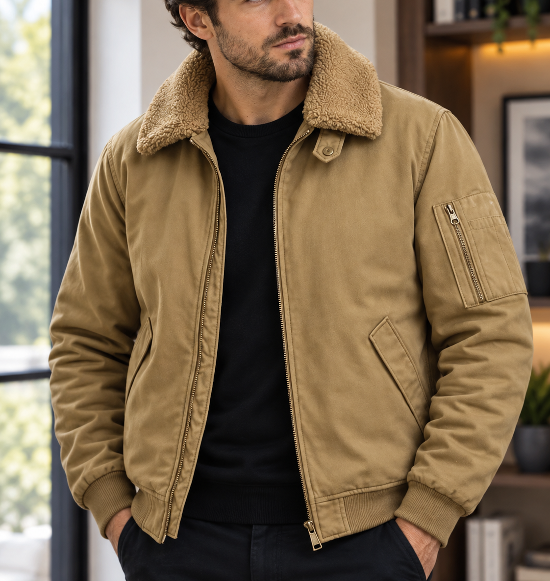 Men's Fleece-Lined Jacket – Insulated Design, Soft Interior, Everyday Wear