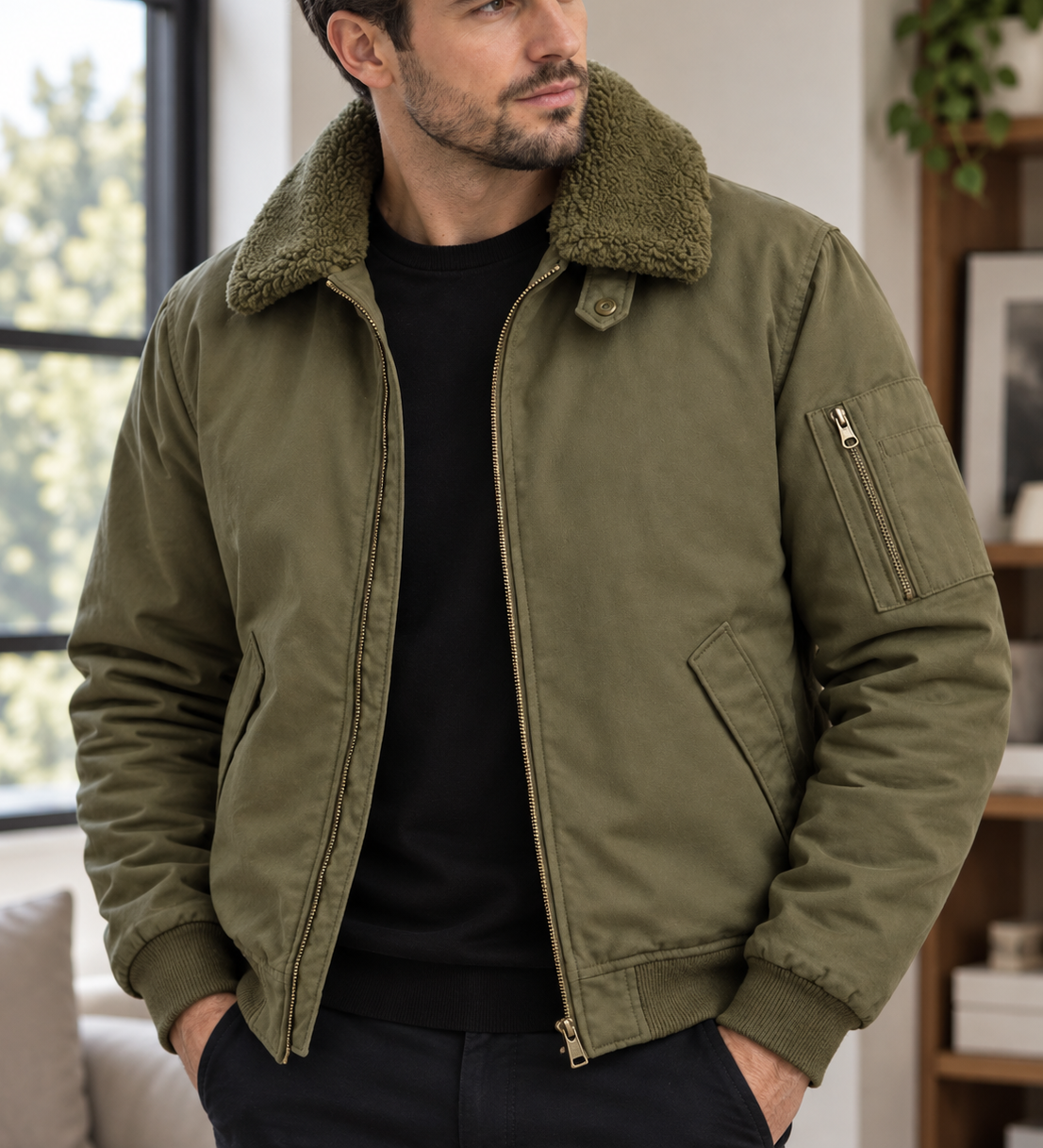 Men's Fleece-Lined Jacket – Insulated Design, Soft Interior, Everyday Wear