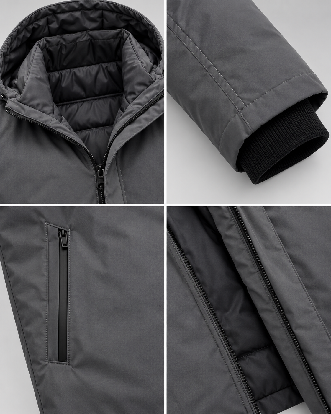 Men's Hooded Coat – Insulated Design, Extended Cut, Work & Formal Wear