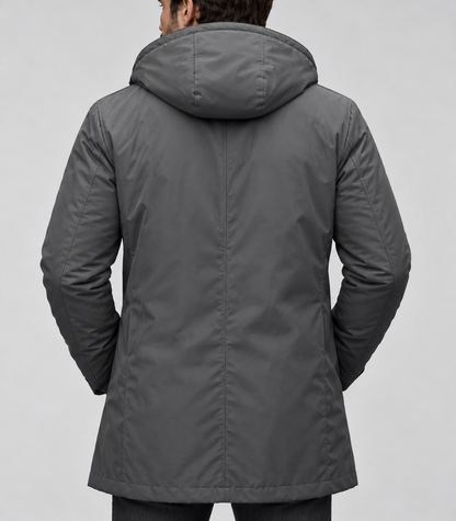 Men's Hooded Coat – Insulated Design, Extended Cut, Work & Formal Wear