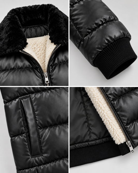 Men's Quilted Coat – Insulated Design, Extended Cut, Work & Formal Wear