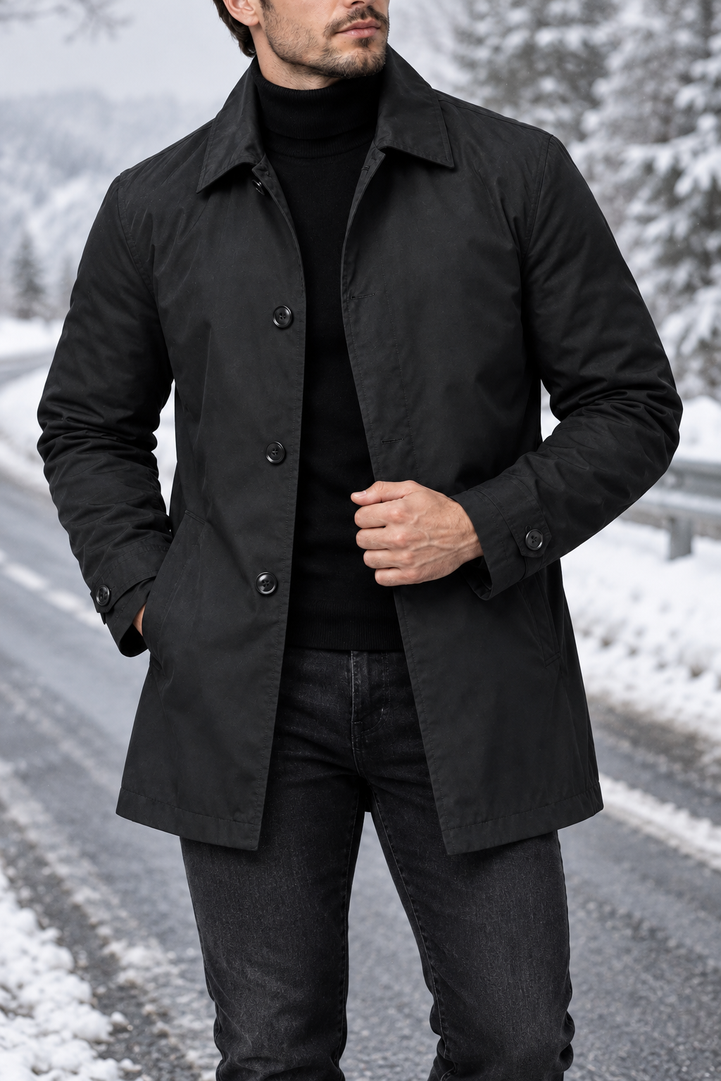 Men's Tailored Coat – Weather Protection, Classic Cut, Office & City Wear